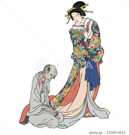 英名二十八衆句 姐妃のお百】-【月岡芳年】のイラスト素材