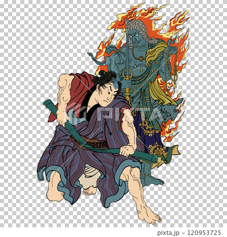 【美勇水滸伝 俱利伽羅剣五郎】-【月岡芳年】 120953725