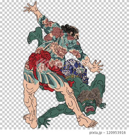 [美麗的水滸傳長五郎金神]-[月岡芳俊] 120953916