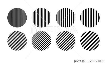 幾何学的な円のセット　ボーダー・ストライプの抽象的なシェイプベクター　　Abstract dot 120954000