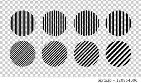 幾何学的な円のセット　ボーダー・ストライプの抽象的なシェイプベクター　　Abstract dot 120954000