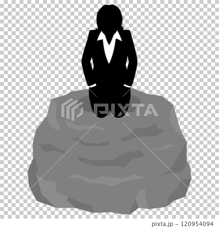 石の上に座る女性ビジネスマン 120954094