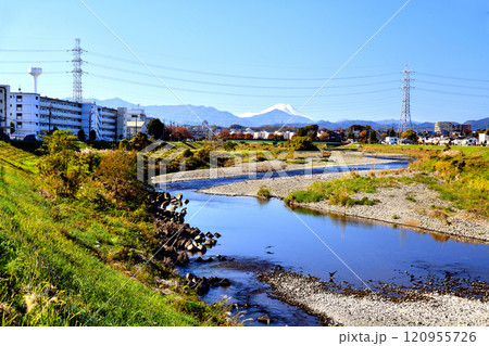 平山橋／浅川周辺を下流側より望む(東京都日野市)【2024.11】 120955726