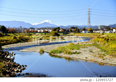 平山橋／浅川周辺を下流側より望む(東京都日野市)【2024.11】 120955727