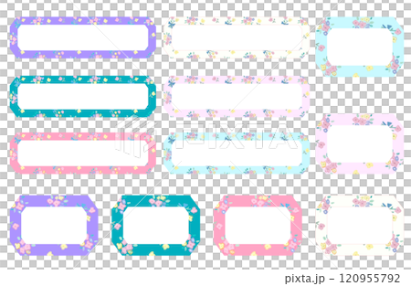 柔和的觸感花卉框架（透明背景） 120955792