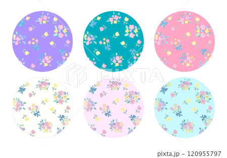 パステルタッチの花柄フレーム(背景透過) パステルタッチの花柄フレーム(背景透過) 120955797