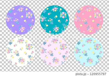 Pastel floral frame (transparent background) 120955797