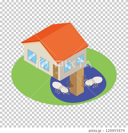 床下のシロアリ被害住宅 120955874