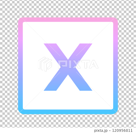 Pink and blue gradient | X icon 120956811