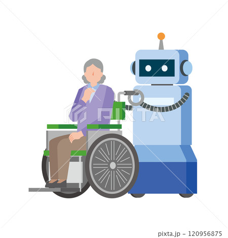 車椅子を押す介護ロボット 120956875