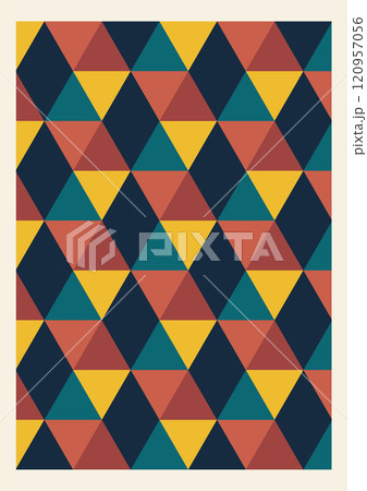 Abstract colorful poster with rectangle geometric shapes. Modern Memphis minimalist flat art 120957056