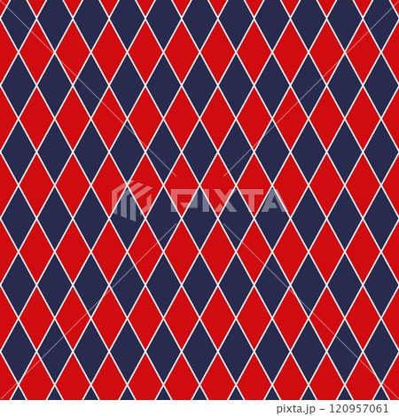 Geometrical abstract seamless pattern design for christmas holidays. Xmas celebration red blue pattern Geometrical abstract seamless pattern design for christmas holidays. Xmas celebration red blue pattern 120957061