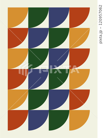 Minimalist poster flat geometric elements art. Vintage retro bauhaus design Minimalist poster flat geometric elements art. Vintage retro bauhaus design 120957062