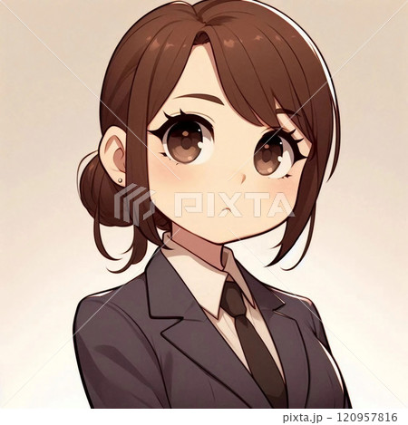 正面を向くスーツの女性 正面を向くスーツの女性 120957816