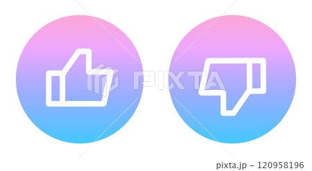 ピンクと青のグラデーション|グッドマークとバッドマーク ピンクと青のグラデーション|グッドマークとバッドマーク 120958196