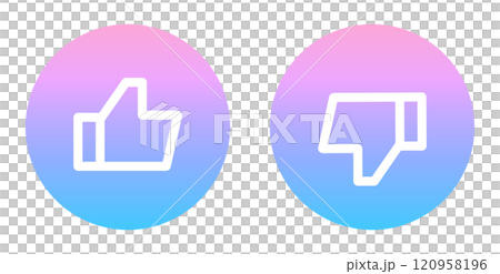 ピンクと青のグラデーション|グッドマークとバッドマーク ピンクと青のグラデーション|グッドマークとバッドマーク 120958196