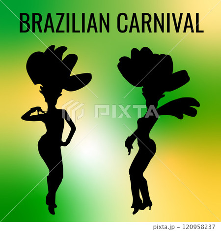 Silhouette of Brazilian Carnival women. Silhouette of Brazilian Carnival women. 120958237