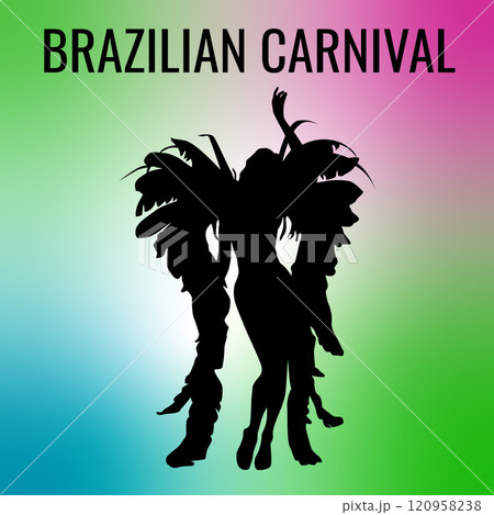 Silhouette of Brazilian Carnival women.  120958238
