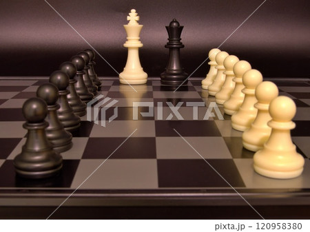 Royal wedding on chess board 120958380