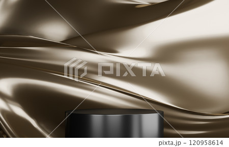 Fashion product background and stand black podium display with blank backdrops. Fashion product background and stand black podium display with blank backdrops. 120958614