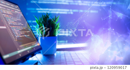 Digital technology industry concept development of programming and coding technologies. Digital technology industry concept development of programming and coding technologies. 120959017
