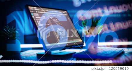 Digital technology industry concept development of programming and coding technologies. Digital technology industry concept development of programming and coding technologies. 120959019