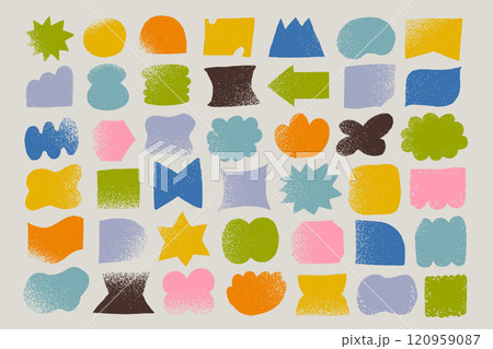 手描きのカラフルな図形セット 120959087