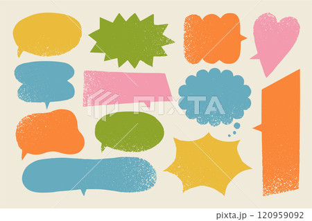 カラフルな手描きの吹き出し素材セット 120959092