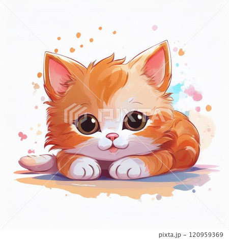 子猫のアイコン風イラスト(AI生成画像) 子猫のアイコン風イラスト(AI生成画像) 120959369