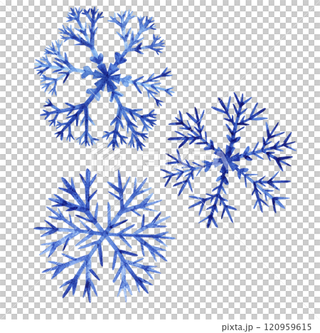 Set of watercolor snowflakes. Watercolor hand drawn snowflake illustration. Christmas isolated image for your design 120959615