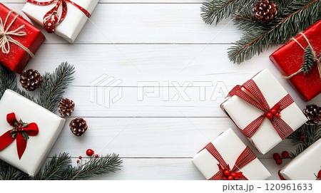 Wrapped chirstmas gifts Wrapped chirstmas gifts 120961633