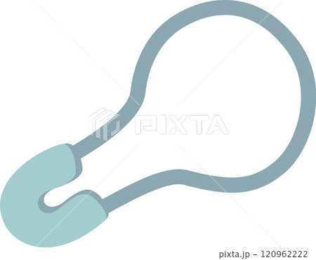 Closed safety pin, featuring a light blue clasp, effectively securing fabric, ensuring garments remain intact and preventing wardrobe malfunctions Closed safety pin, featuring a light blue clasp, effectively securing fabric, ensuring garments remain intact and preventing wardrobe malfunctions 120962222