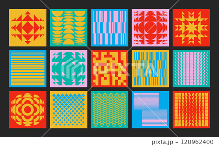 Colorful funky square shapes with different...のイラスト素材 [120962400] - PIXTA