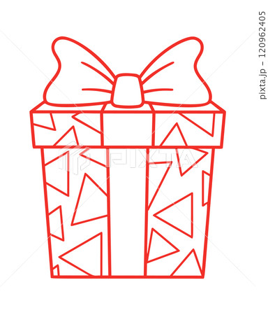 Wrapped birthday surprise gift scribble 120962405