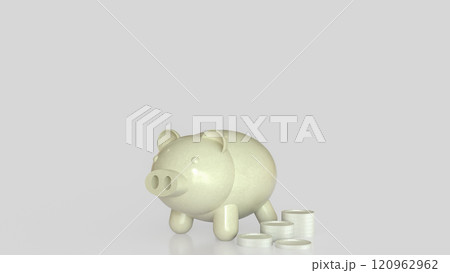 The Piggy Bank and coins for earning or saving concept 3d rendering. 120962962