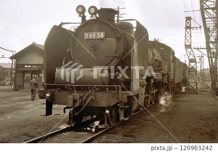 昭和43年　蒸気機関車D60　磐越東線　平駅（現いわき駅）　平機関区　福島県　記録写真　 120963242