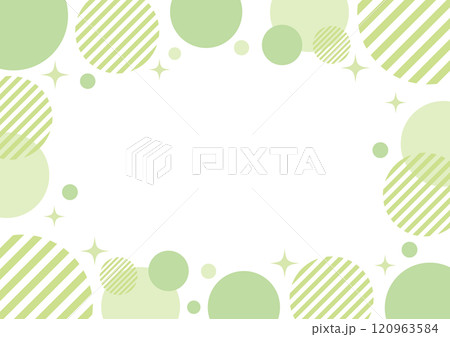 黄緑　水玉　フレーム	 120963584