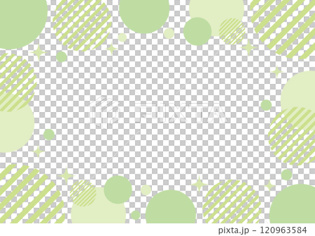 黄緑　水玉　フレーム	 120963584