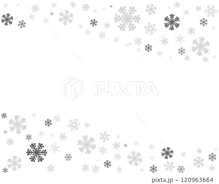 グレーのシンプルな雪の結晶のイラスト グレーのシンプルな雪の結晶のイラスト 120963664