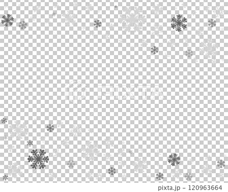 グレーのシンプルな雪の結晶のイラスト グレーのシンプルな雪の結晶のイラスト 120963664