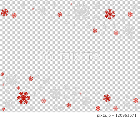 赤と灰色のシンプルな雪の結晶のイラスト 120963671
