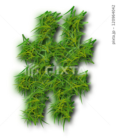Green Grass Alphabet Hastag Mark 120964042