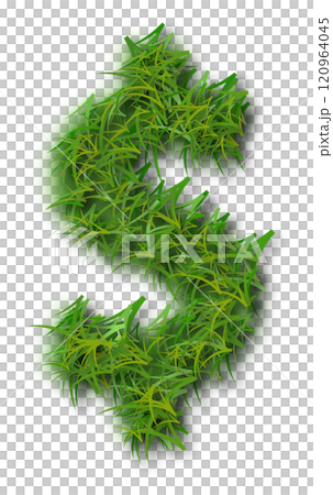 Green Grass Alphabet Dollar Icon Mark Green Grass Alphabet Dollar Icon Mark 120964045