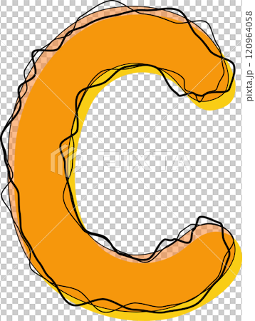 Orange Outline Scribble Alphabet Letter C Orange Outline Scribble Alphabet Letter C 120964058