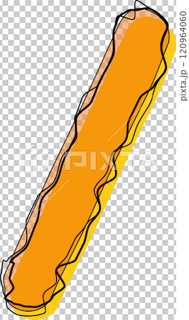 Orange Outline Scribble Alphabet Slash Mark 120964060
