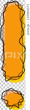 Orange Outline Scribble Alphabet Exclamation Mark Orange Outline Scribble Alphabet Exclamation Mark 120964072