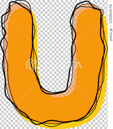 Orange Outline Scribble Alphabet Letter u Lowercase Orange Outline Scribble Alphabet Letter u Lowercase 120964078