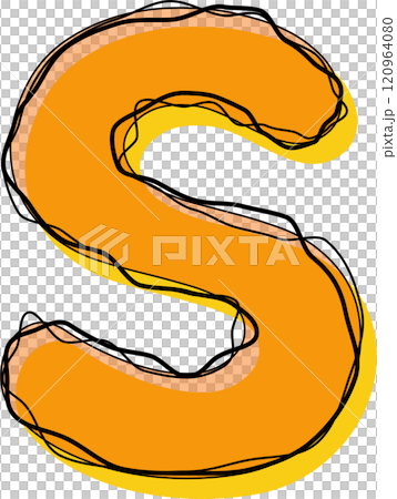 Orange Outline Scribble Alphabet Letter s Lowercase Orange Outline Scribble Alphabet Letter s Lowercase 120964080