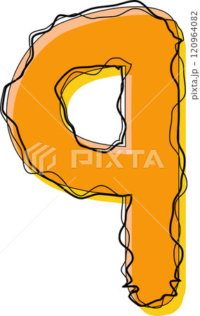 Orange Outline Scribble Alphabet Letter q Lowercase Orange Outline Scribble Alphabet Letter q Lowercase 120964082