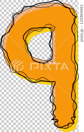 Orange Outline Scribble Alphabet Letter q Lowercase Orange Outline Scribble Alphabet Letter q Lowercase 120964082
